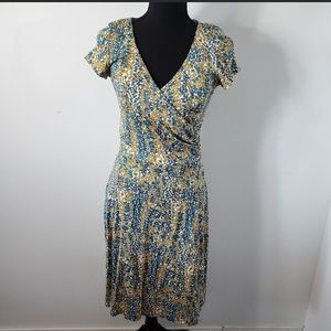 Issa London Silk Floral Print V-Neck Dress